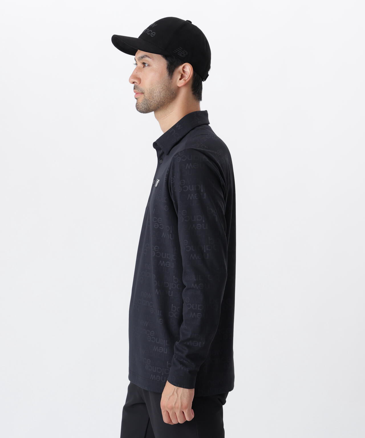 アップサイドダウンロゴボーダー柄 裏起毛 長袖 カラーシャツ