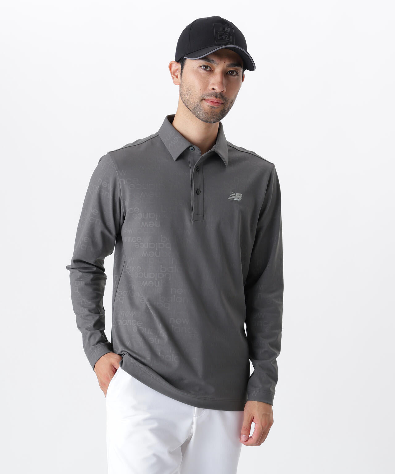 アップサイドダウンロゴボーダー柄 裏起毛 長袖 カラーシャツ