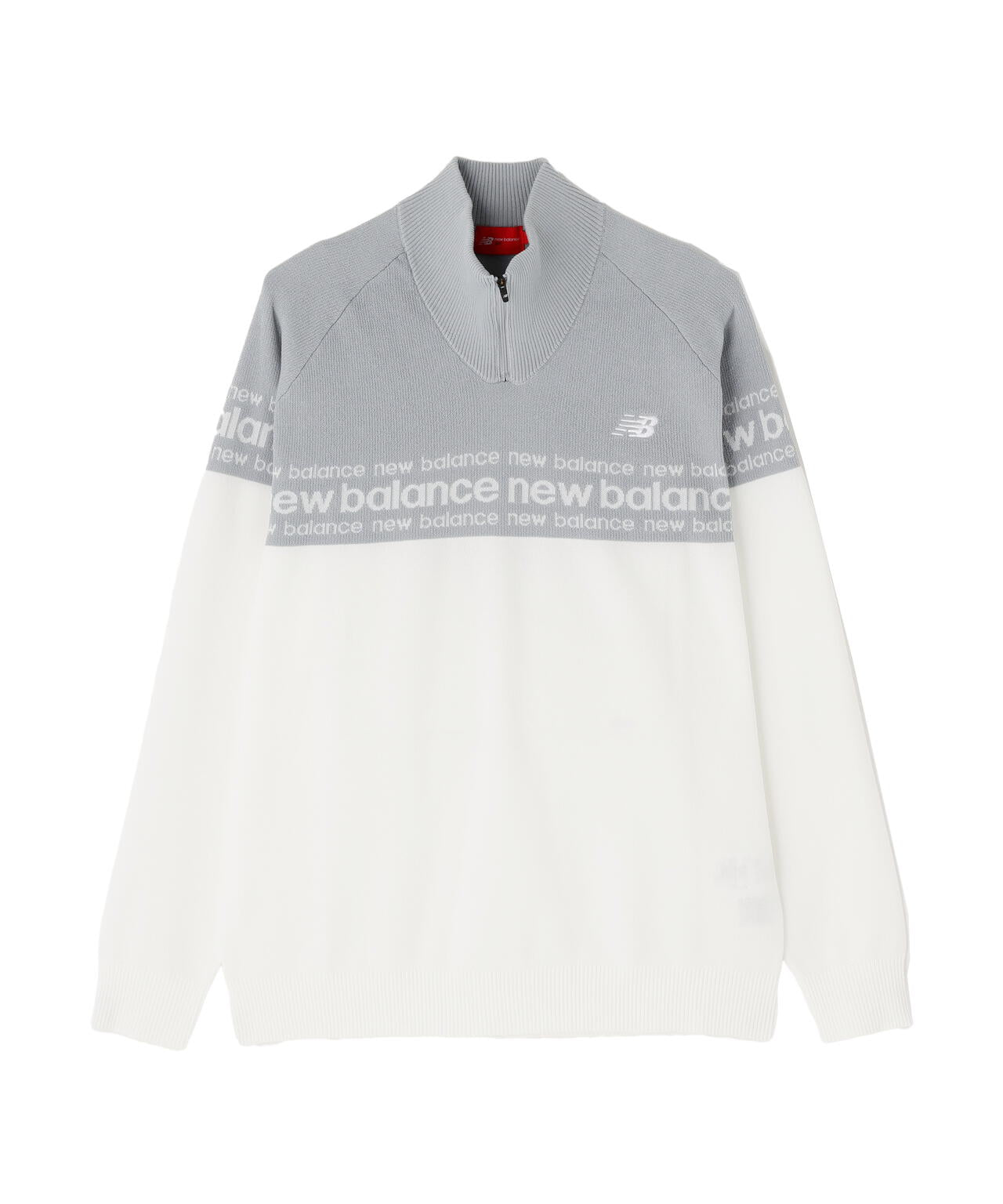 ロゴライン 軽量 ハーフジップ スタンド ニット プルオーバー (MENS)