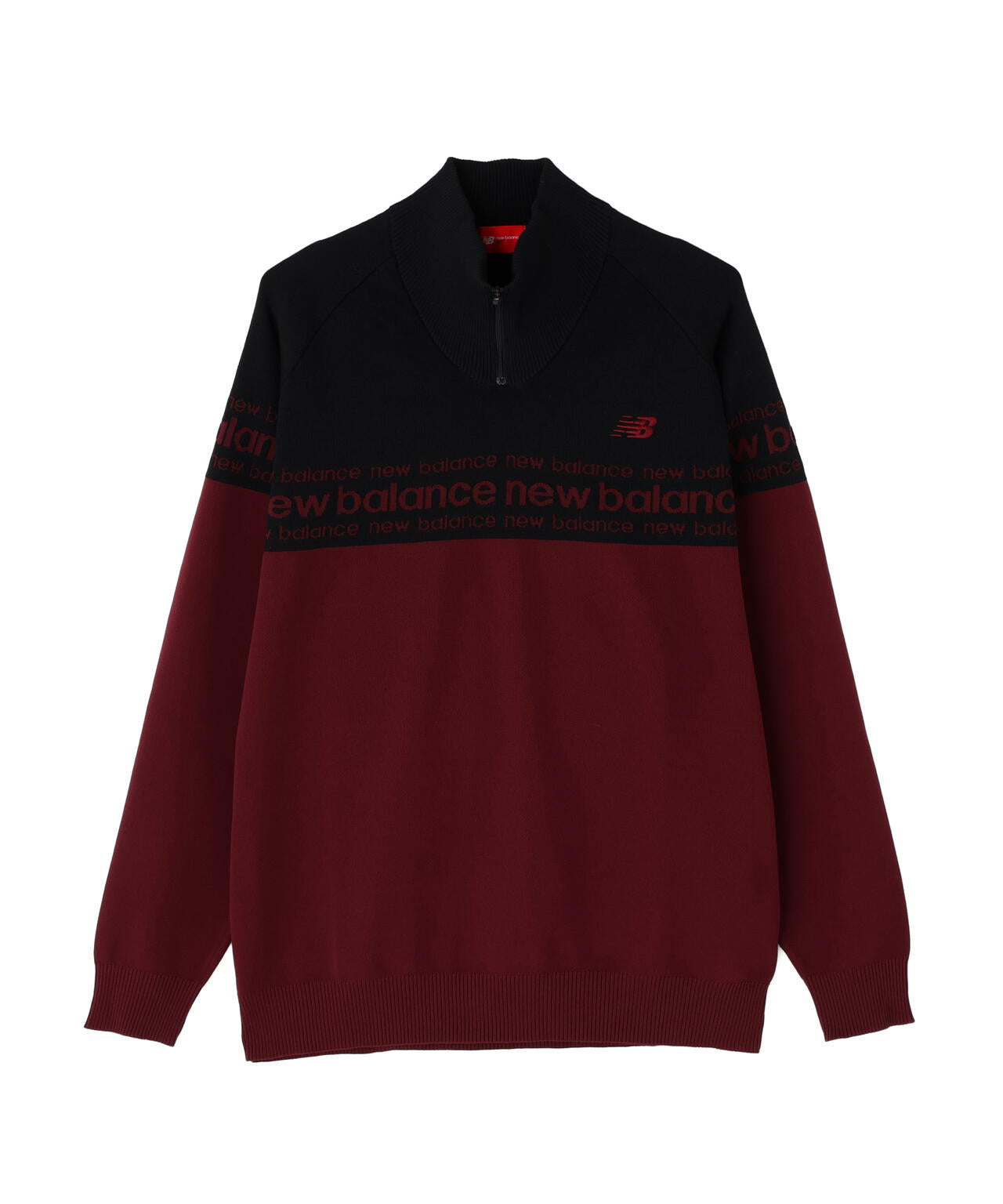 ロゴライン 軽量 ハーフジップ スタンド ニット プルオーバー (MENS)