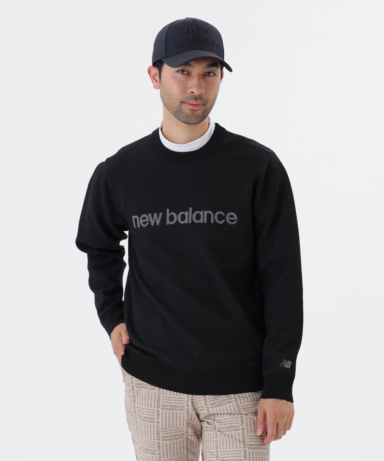 メッシュ クルーネック ニット プルオーバー (MENS) | new balance