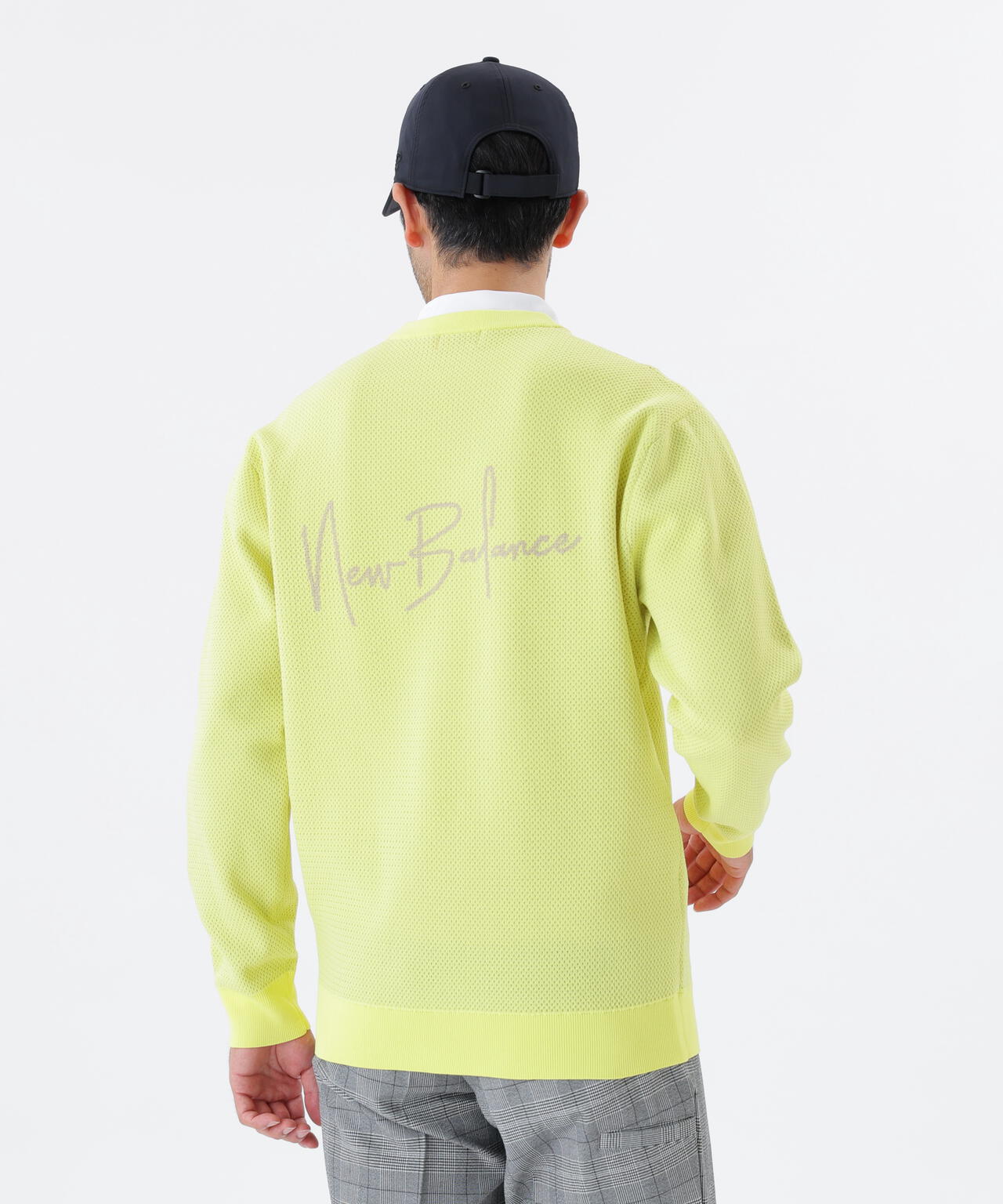 メッシュ クルーネック ニット プルオーバー (MENS)