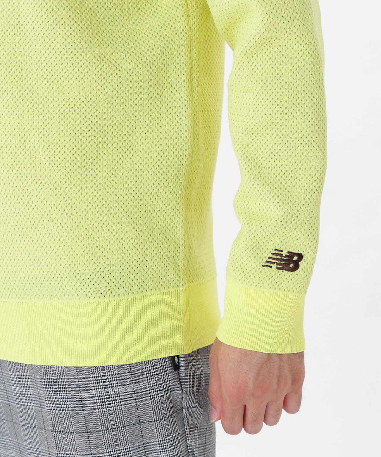 メッシュ クルーネック ニット プルオーバー (MENS)