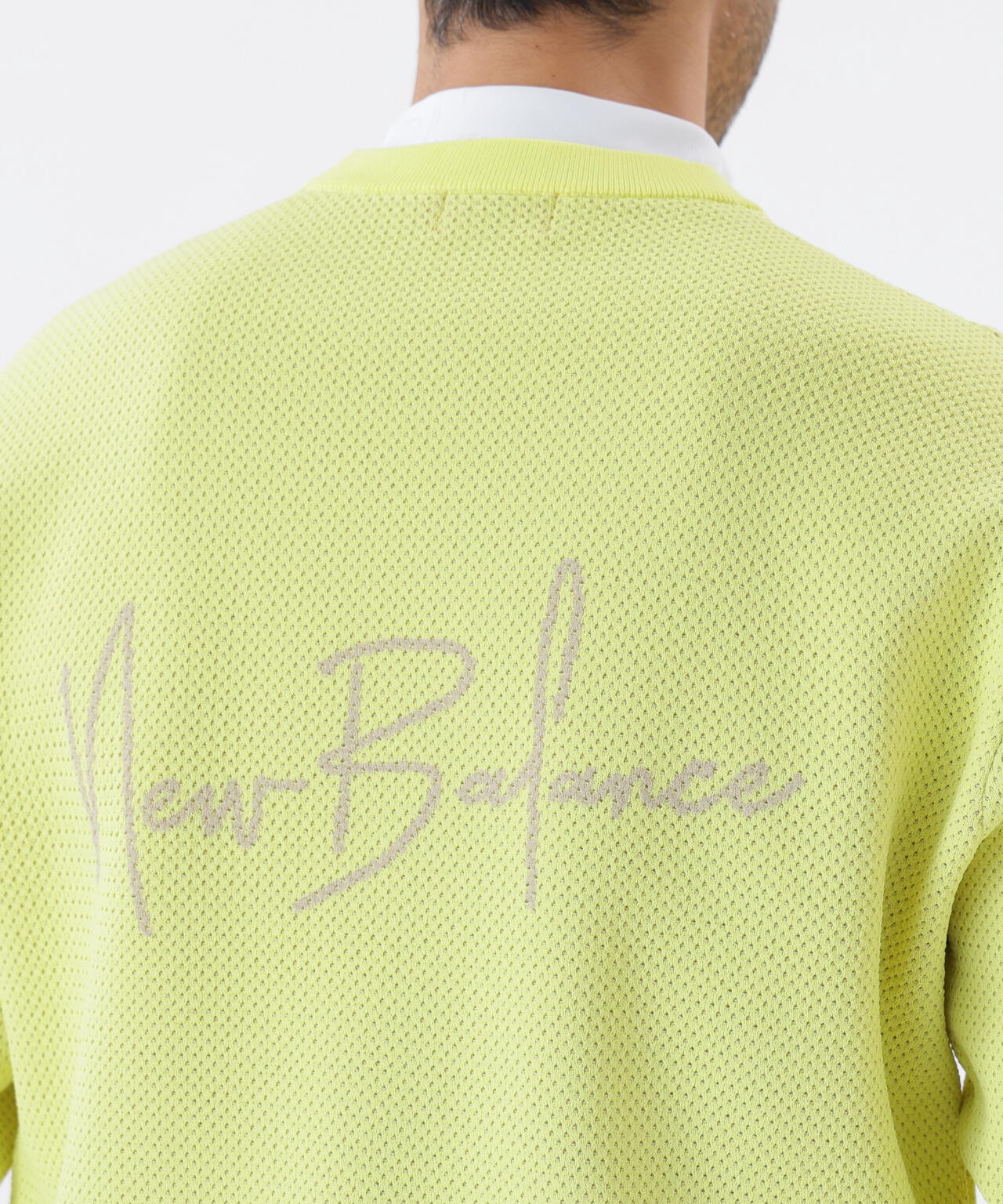 メッシュ クルーネック ニット プルオーバー (MENS)