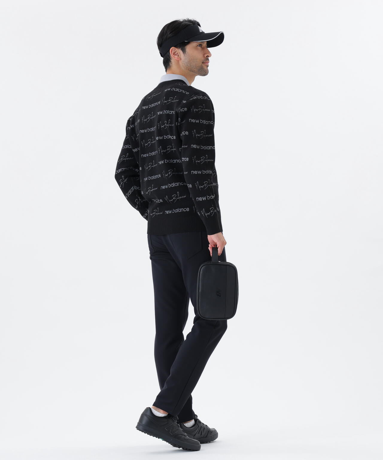 ロゴラッピングペーパー柄 クルーネック ニット プルオーバー (MENS)