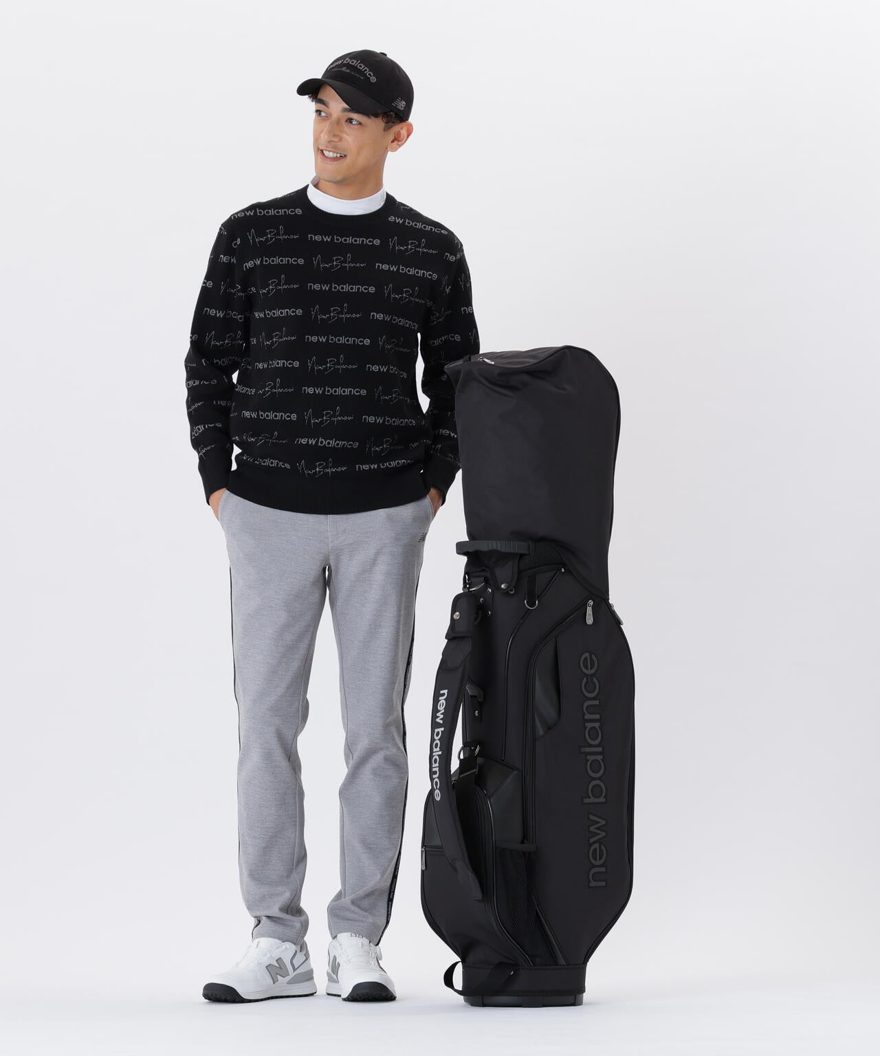 ロゴラッピングペーパー柄 クルーネック ニット プルオーバー (MENS)