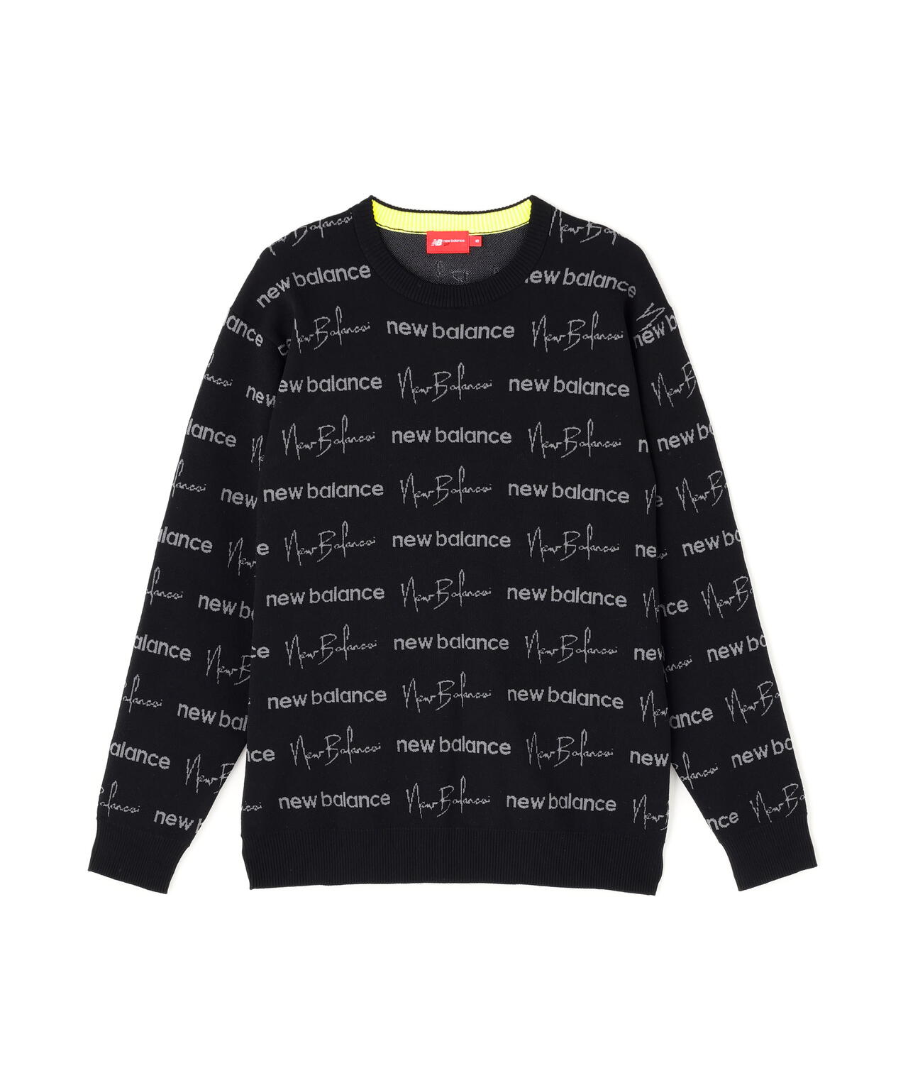 ロゴラッピングペーパー柄 クルーネック ニット プルオーバー (MENS)