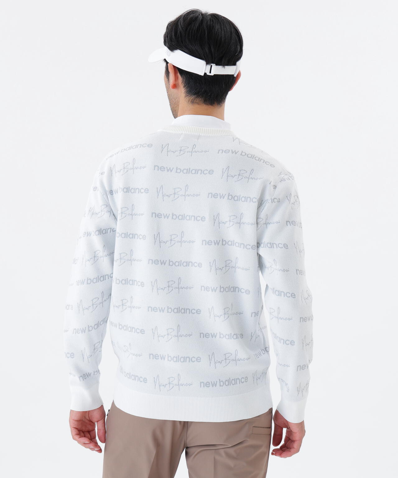 ロゴラッピングペーパー柄 クルーネック ニット プルオーバー (MENS)