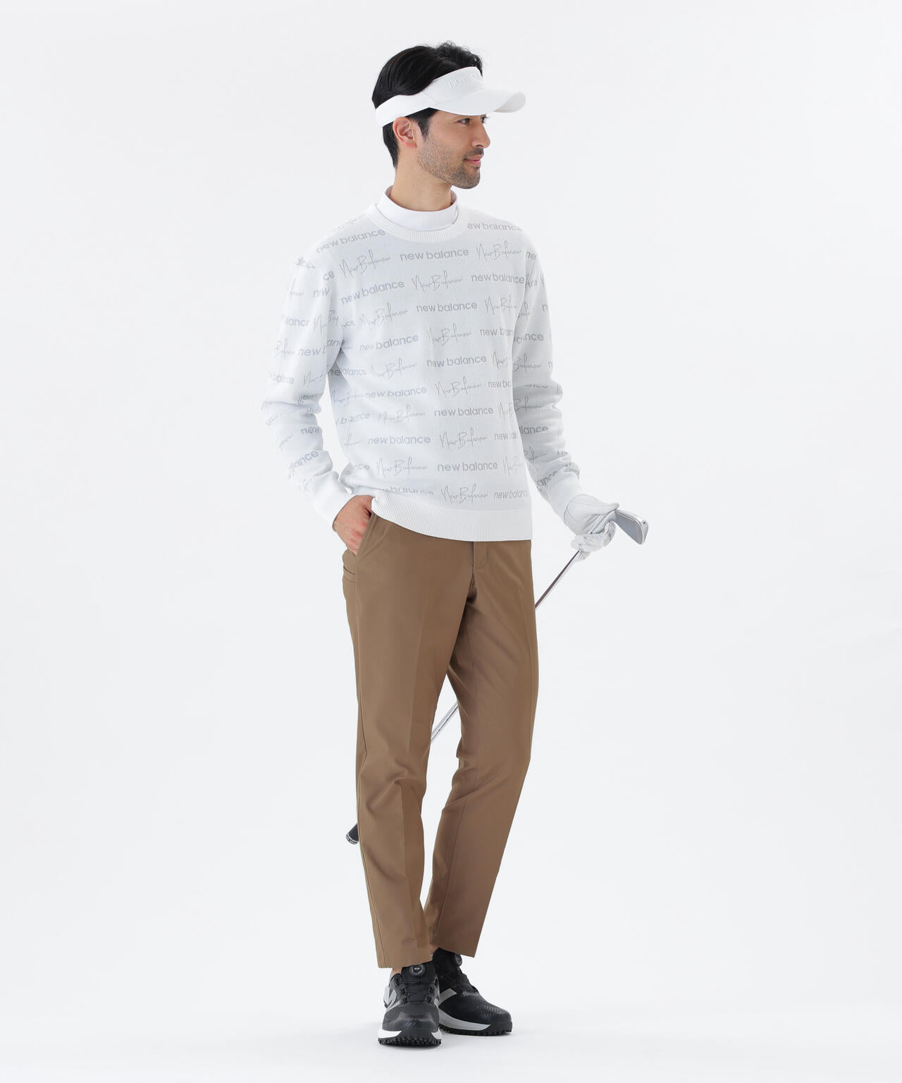 ロゴラッピングペーパー柄 クルーネック ニット プルオーバー (MENS)