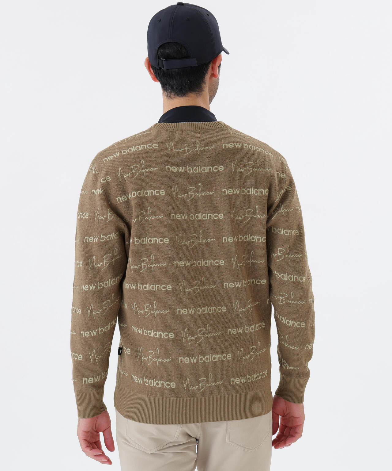 ロゴラッピングペーパー柄 クルーネック ニット プルオーバー (MENS)