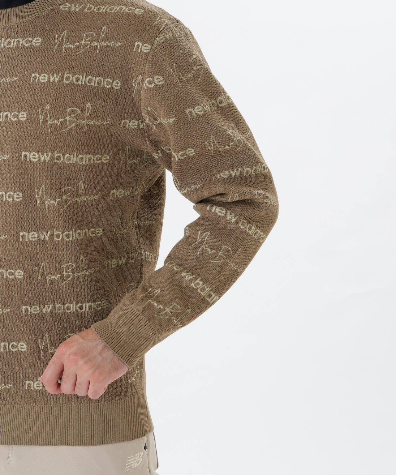 ロゴラッピングペーパー柄 クルーネック ニット プルオーバー (MENS)