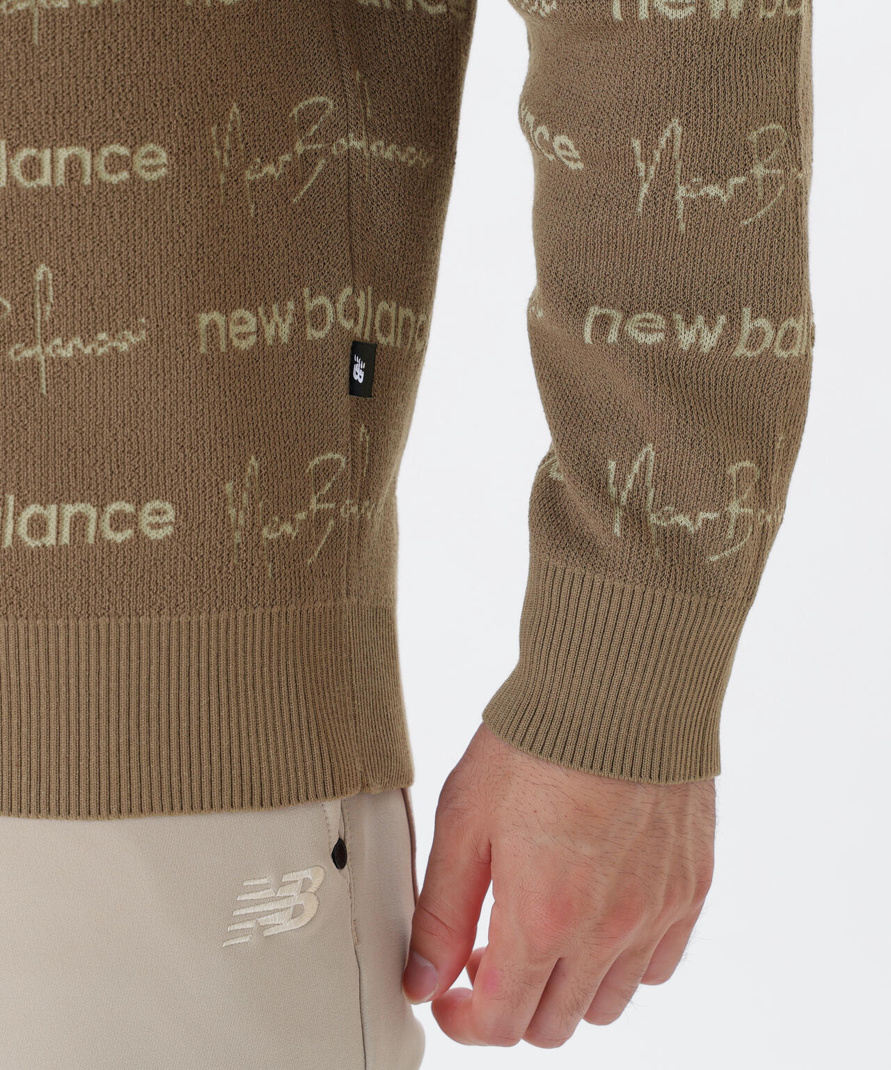 ロゴラッピングペーパー柄 クルーネック ニット プルオーバー (MENS)