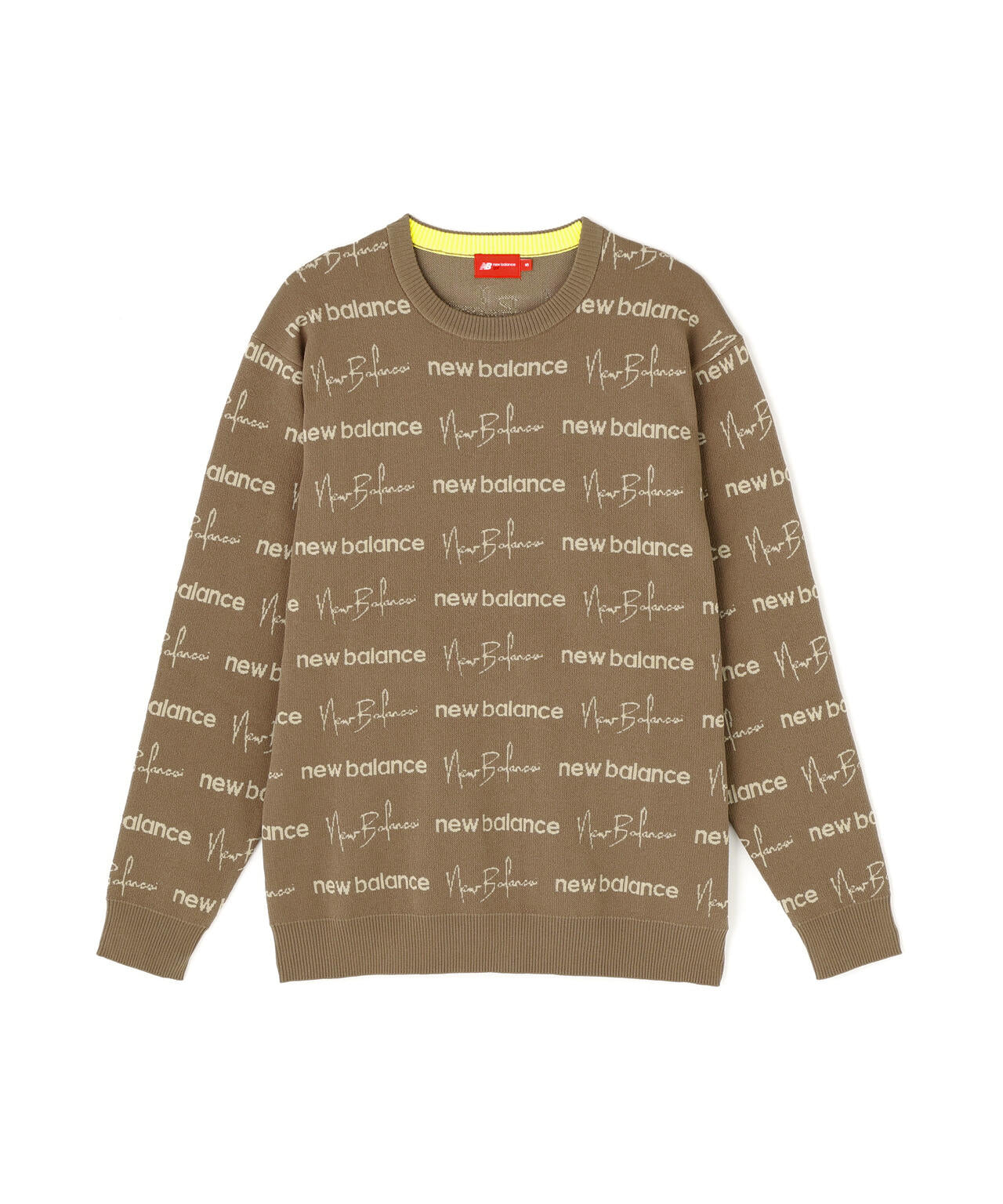 ロゴラッピングペーパー柄 クルーネック ニット プルオーバー (MENS)