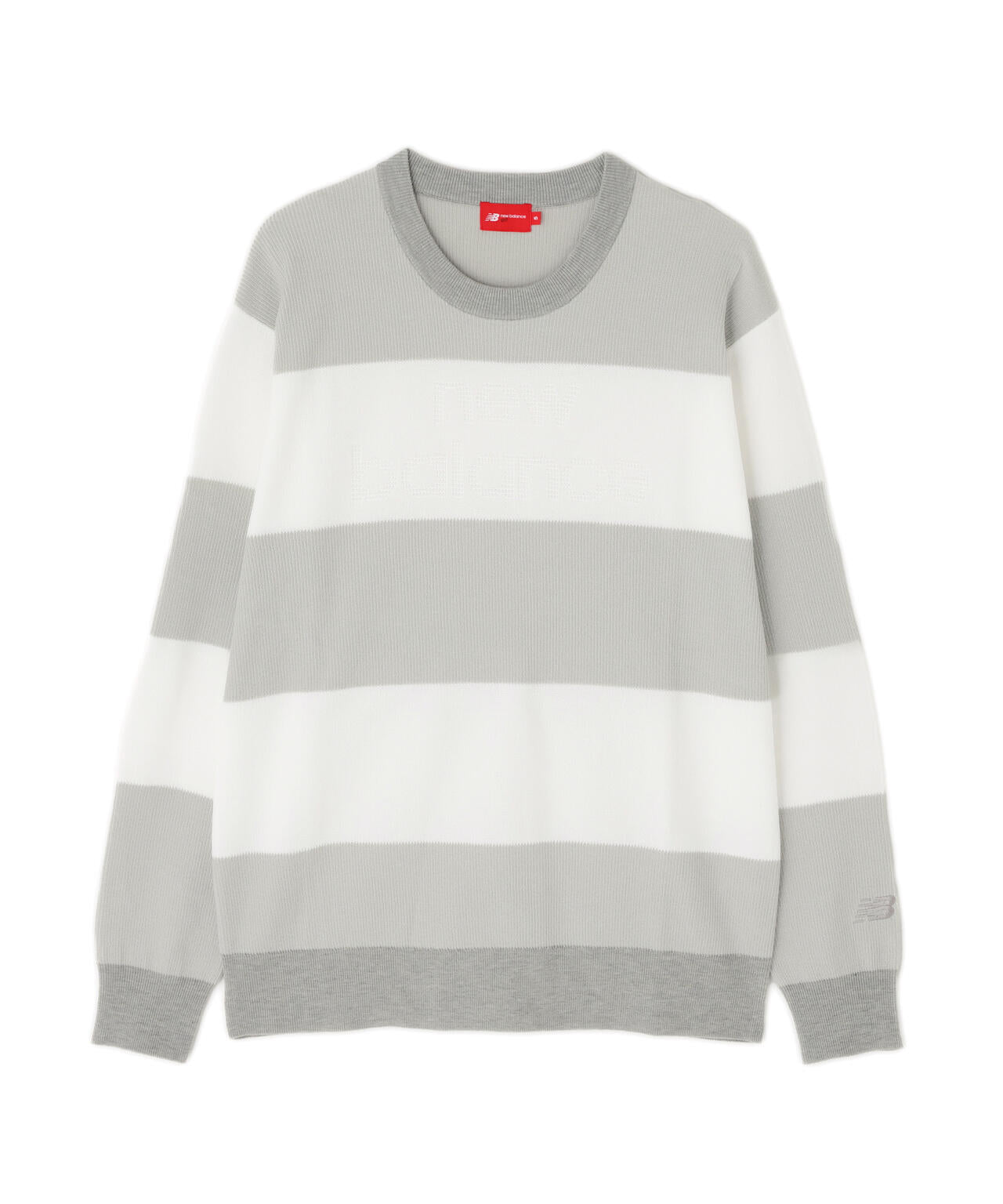 針抜きリブ×ロゴ クルーネック ニット プルオーバー (MENS)