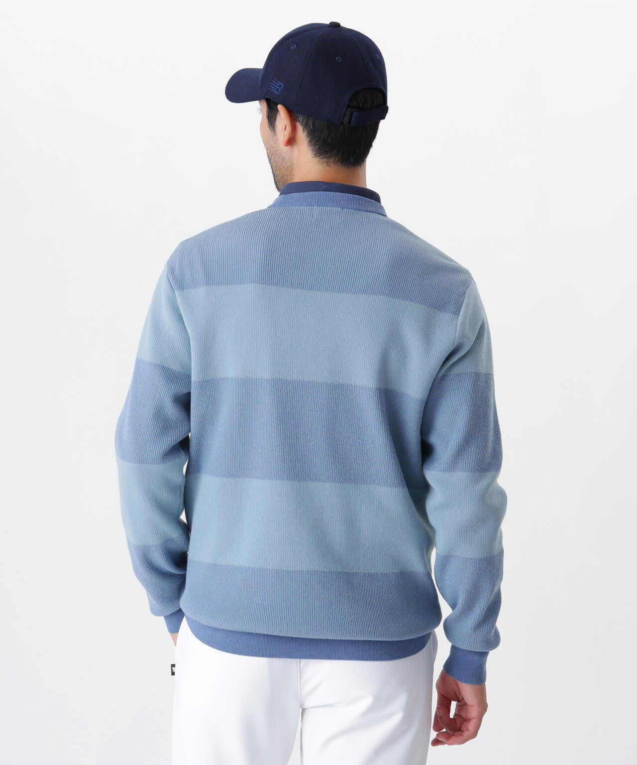 針抜きリブ×ロゴ クルーネック ニット プルオーバー (MENS)