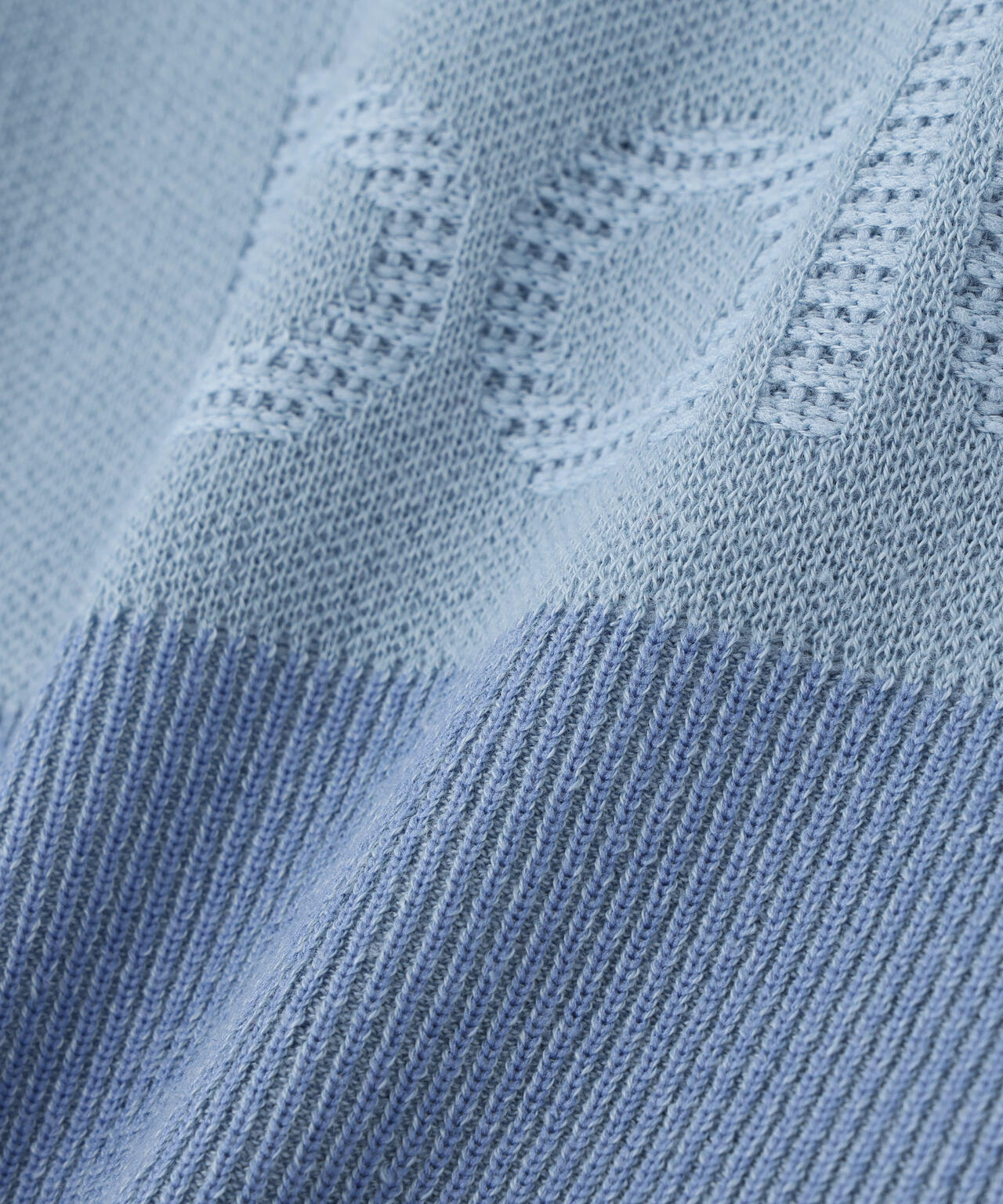 針抜きリブ×ロゴ クルーネック ニット プルオーバー (MENS)