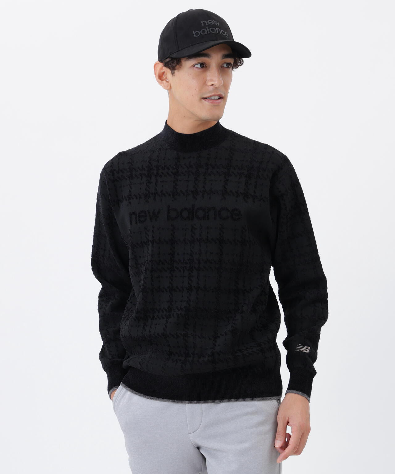 ニューバランスゴルフ　ニットトップス ニューバランスゴルフ NB 【蓄熱保温】ジグザグボーダークルーネック