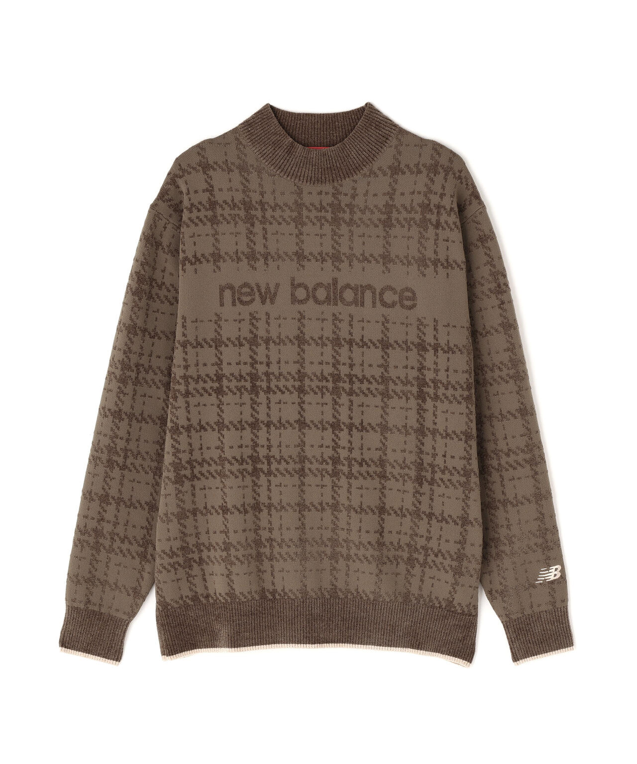 グレンチェック柄 モックネック ニット プルオーバー (MENS) | new