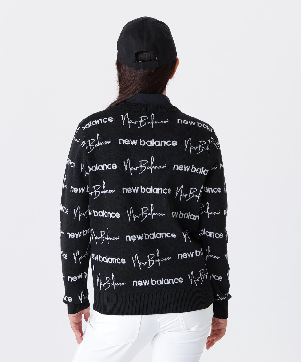 ロゴラッピングペーパー柄 クルーネック ニット プルオーバー (WOMENS)