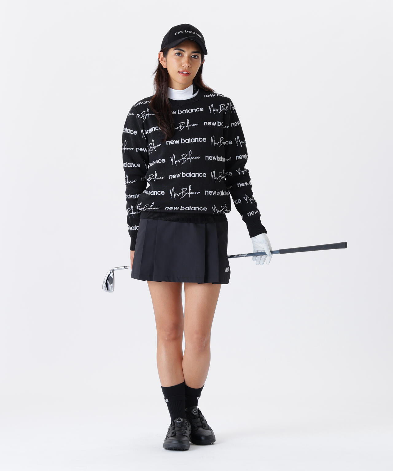 ロゴラッピングペーパー柄 クルーネック ニット プルオーバー (WOMENS)