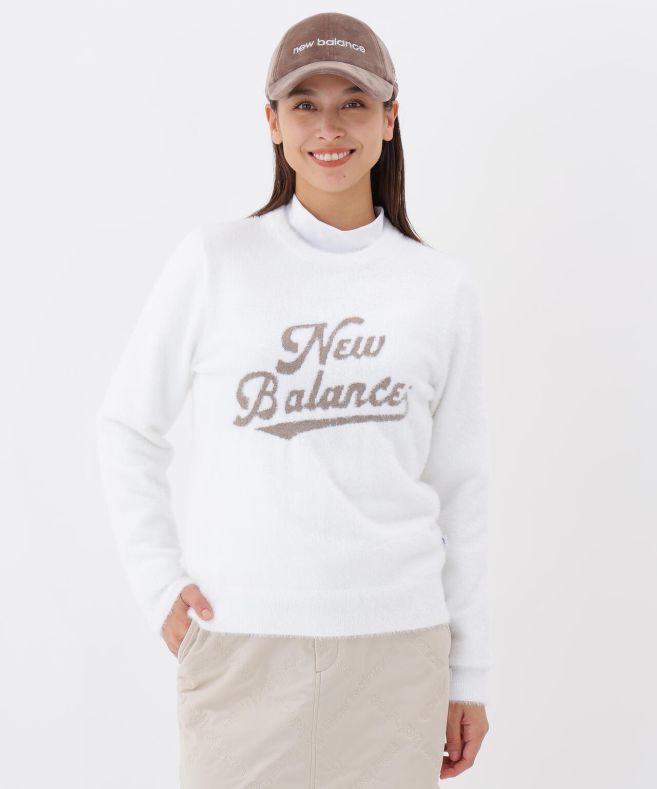 スクリプトロゴ フェザーヤーン クルーネック ニット プルオーバー (WOMENS)