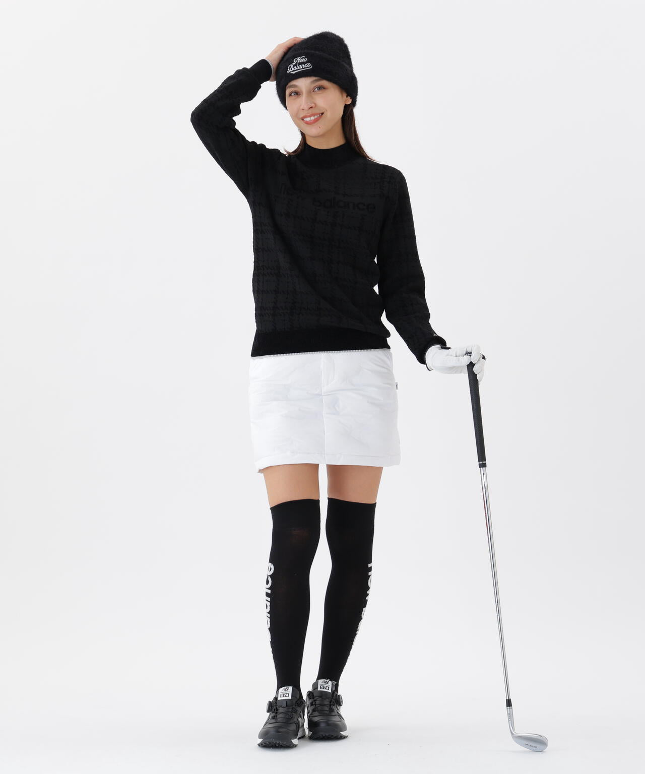 グレンチェック柄 ハイネック ニット プルオーバー (WOMENS) | new