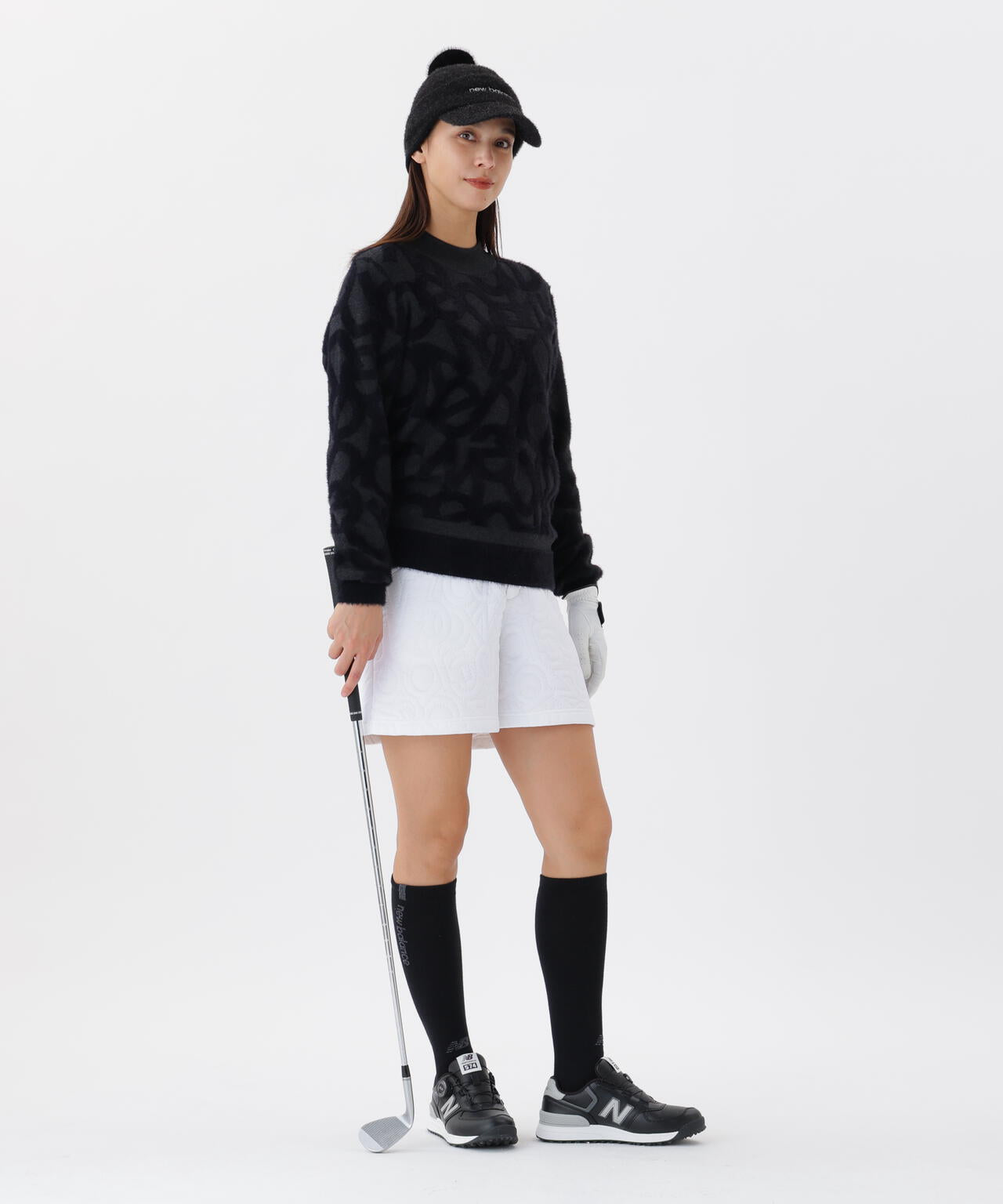 フローティングロゴ ハイネック ニット プルオーバー (WOMENS)