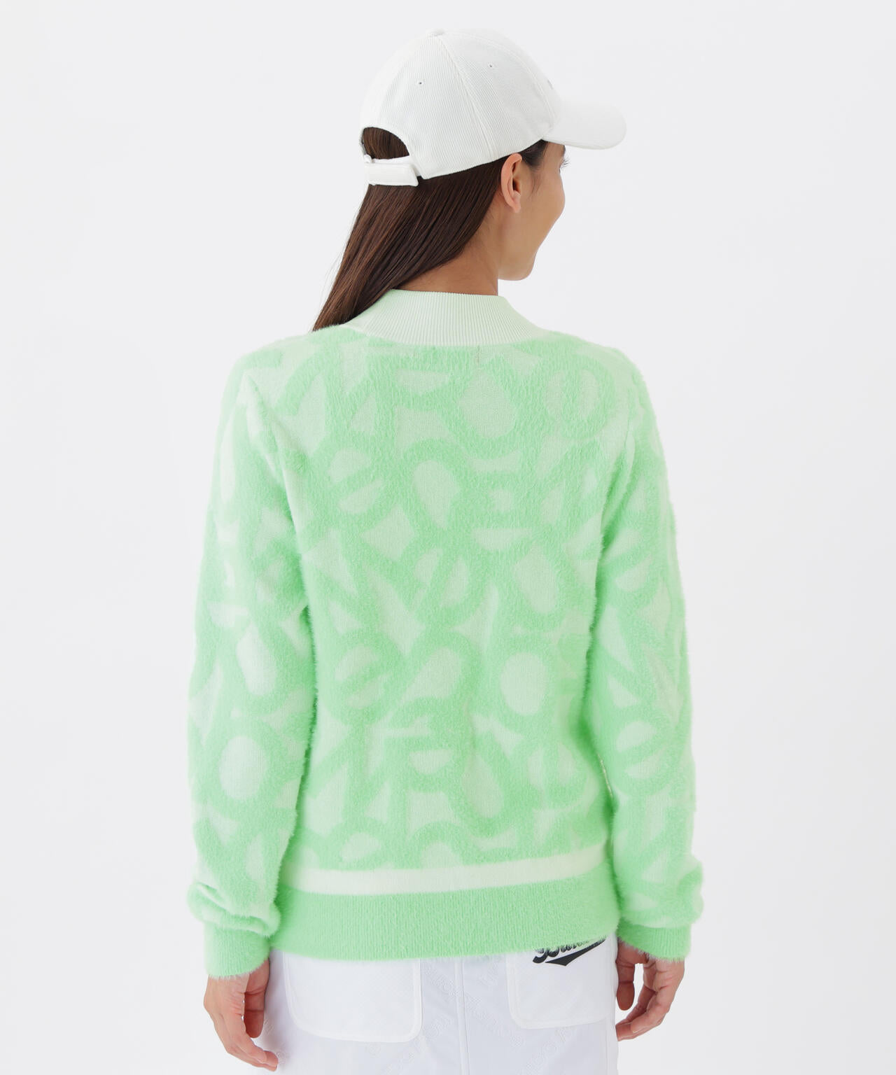 フローティングロゴ ハイネック ニット プルオーバー (WOMENS)