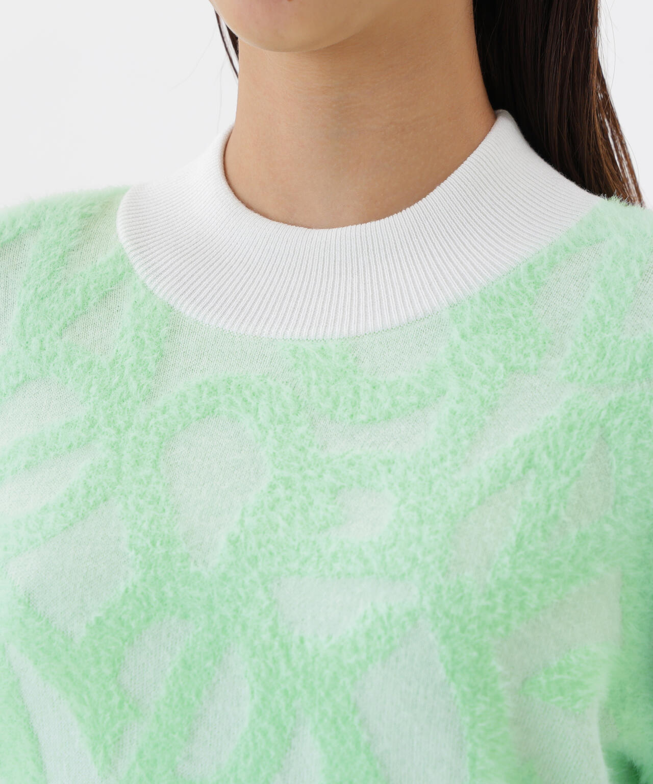 フローティングロゴ ハイネック ニット プルオーバー (WOMENS)