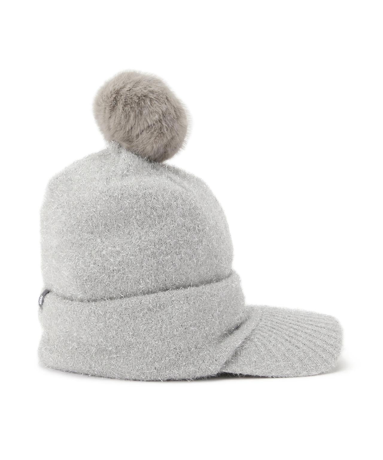 ボンボン ラメ ブリムビーニー (WOMENS)