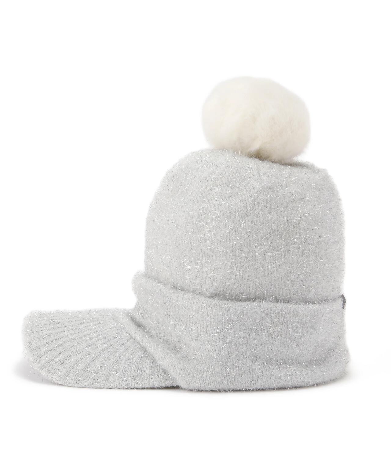 ボンボン ラメ ブリムビーニー (WOMENS)