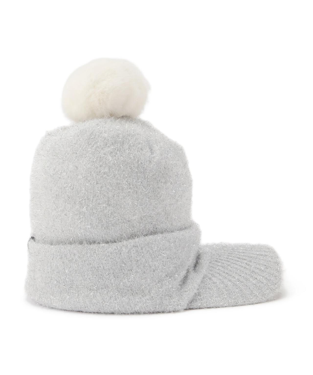 ボンボン ラメ ブリムビーニー (WOMENS)