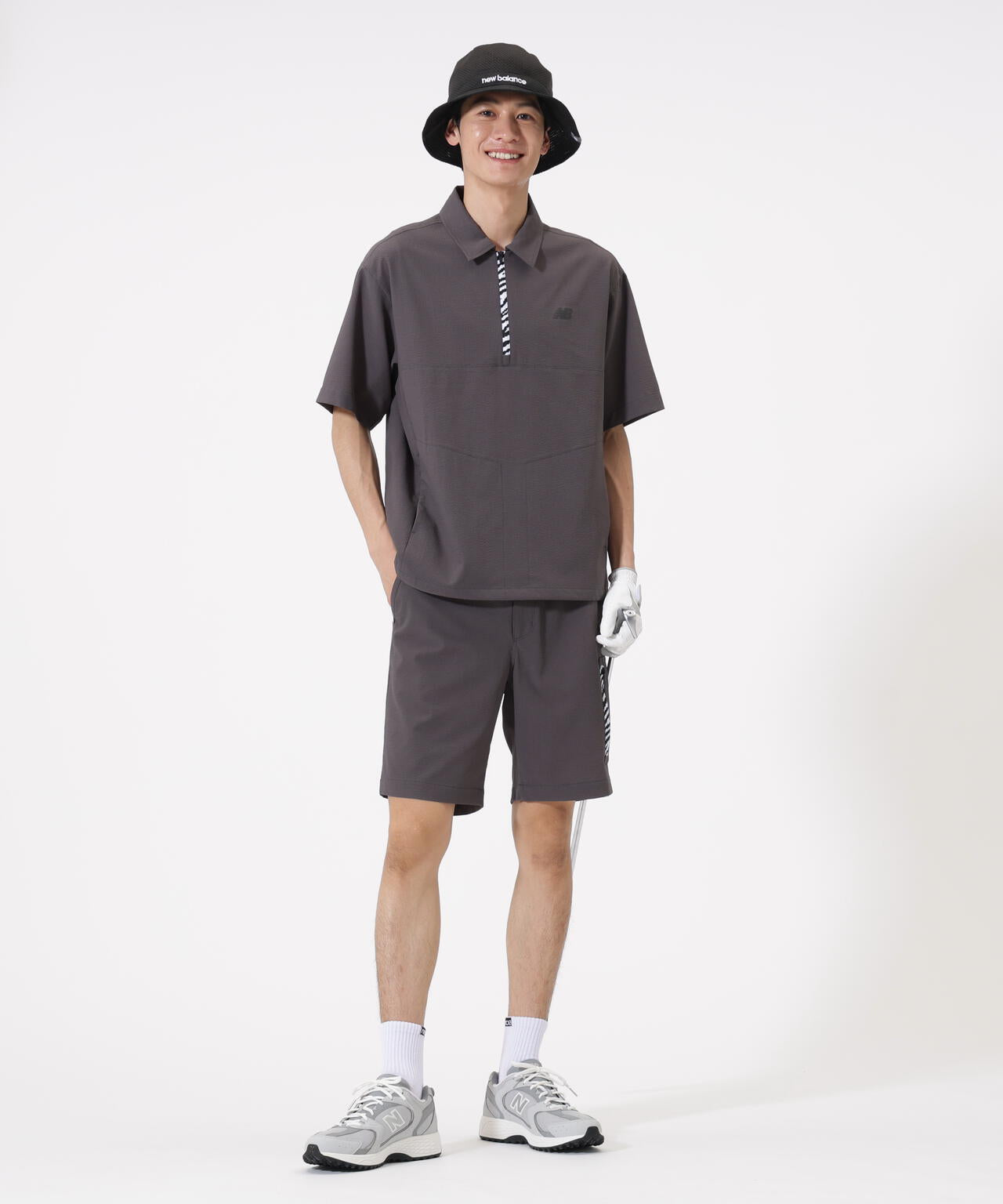 ハーフジップ シャツアウター (MENS)