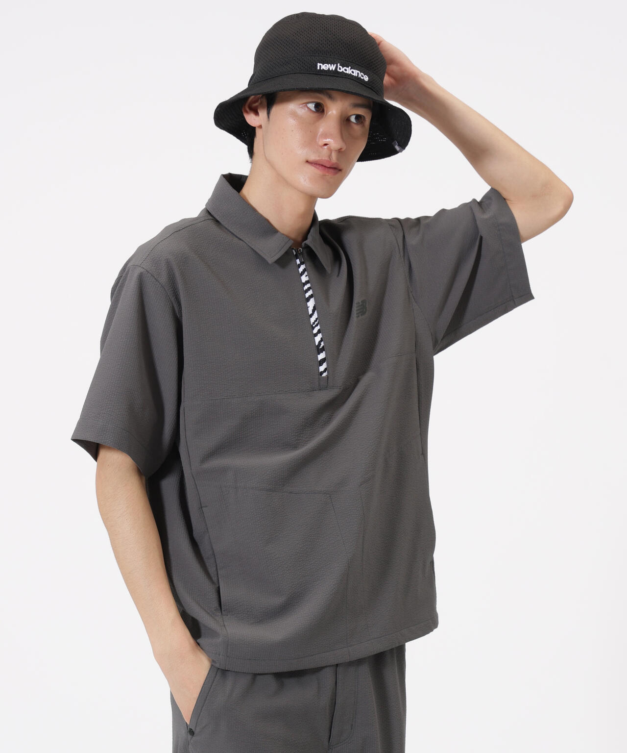 直営店舗限定カラー有】ハーフジップ シャツアウター (MENS) | new
