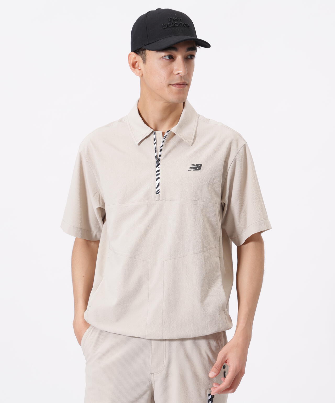 ハーフジップ シャツアウター (MENS)