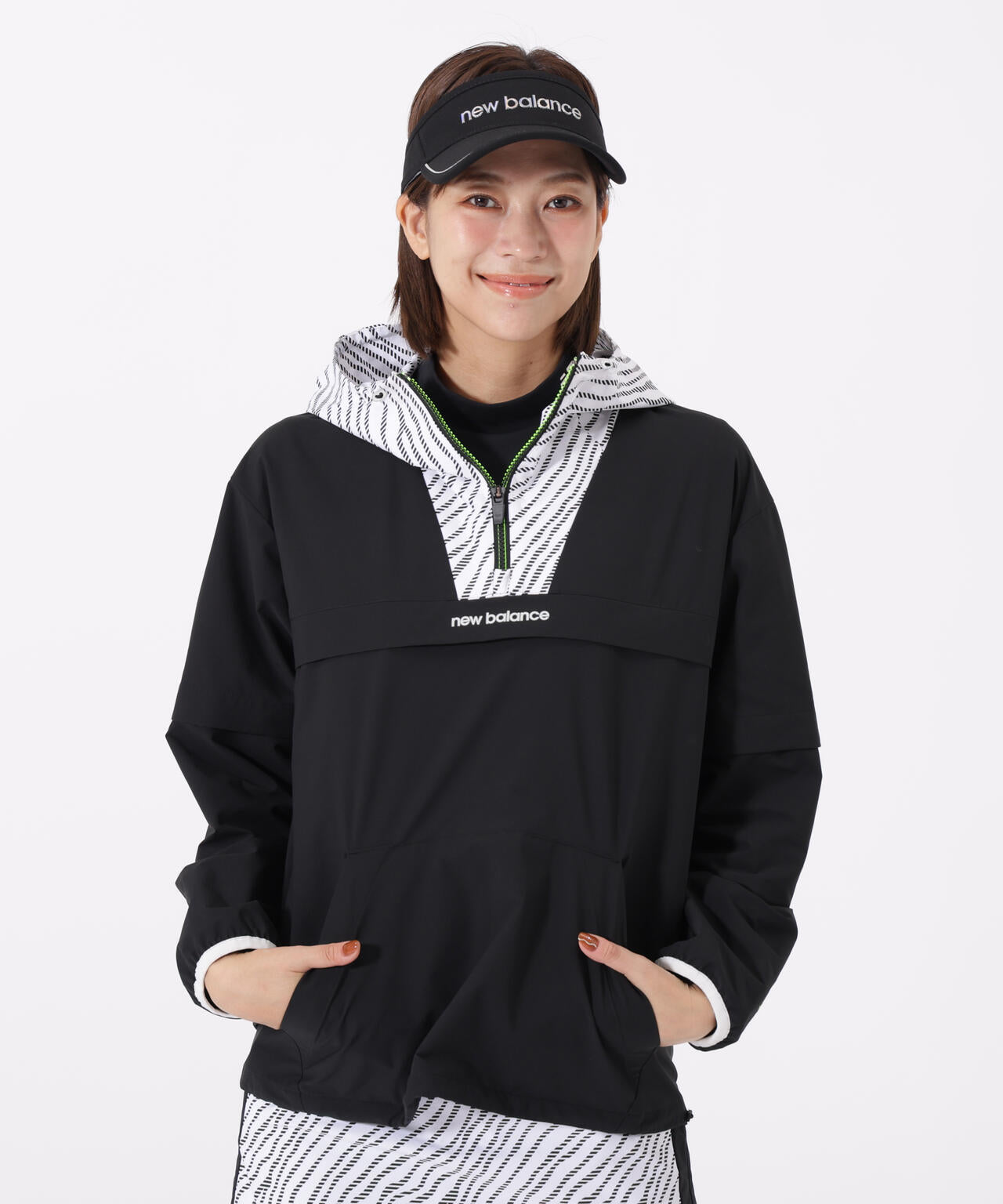 袖脱着 2WAY ハーフジップ プルオーバー フーディー (WOMENS)