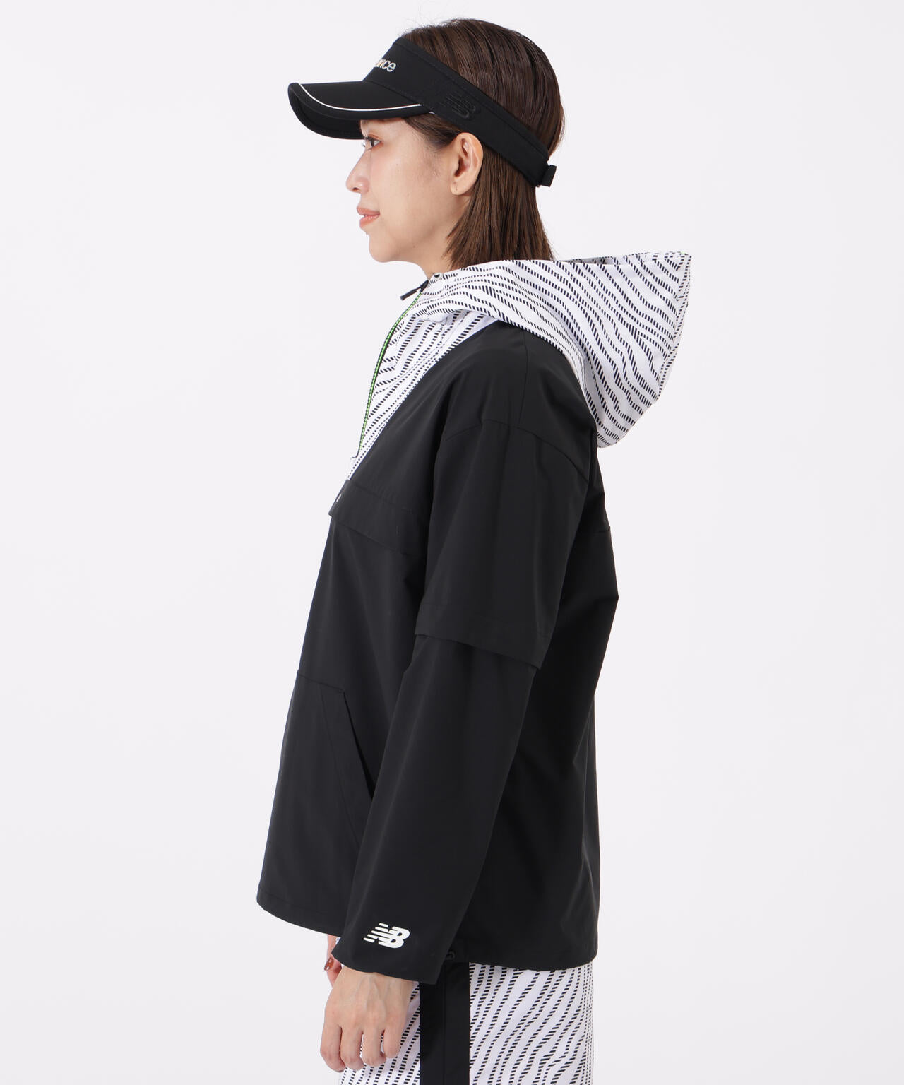 袖脱着 2WAY ハーフジップ プルオーバー フーディー (WOMENS)