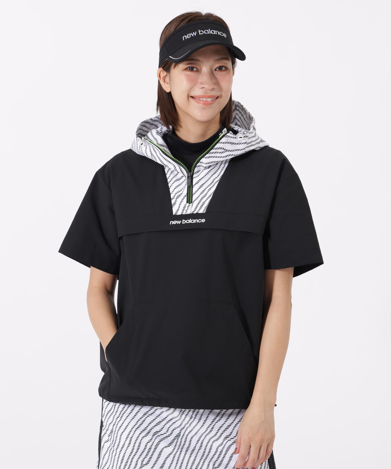 袖脱着 2WAY ハーフジップ プルオーバー フーディー (WOMENS)