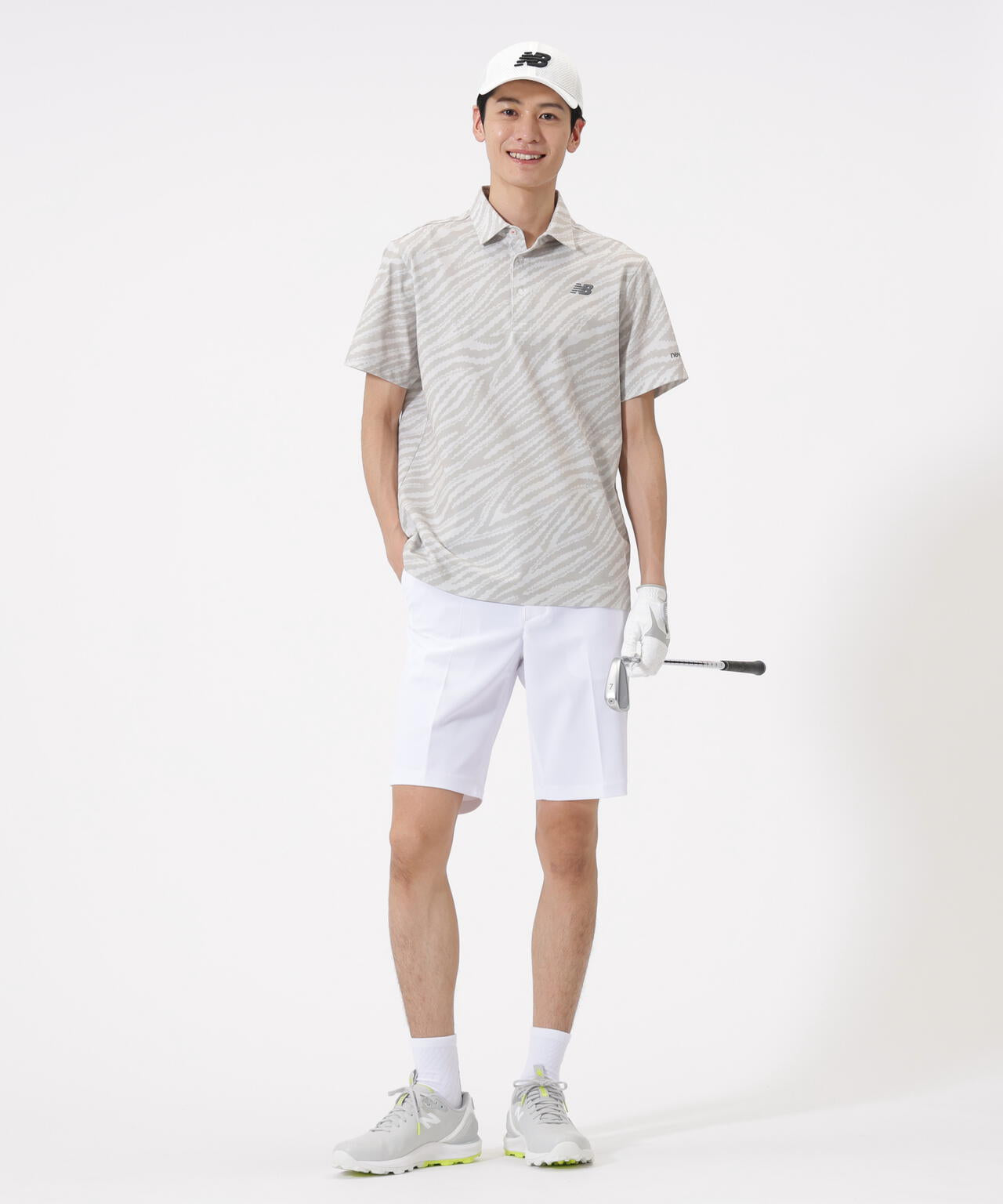 ニューバランス ゴルフ ハーフパンツ ホワイト シアサッカー 80-84 防透 UV ハーフパンツ (MENS) | new balance golf（ニューバランス