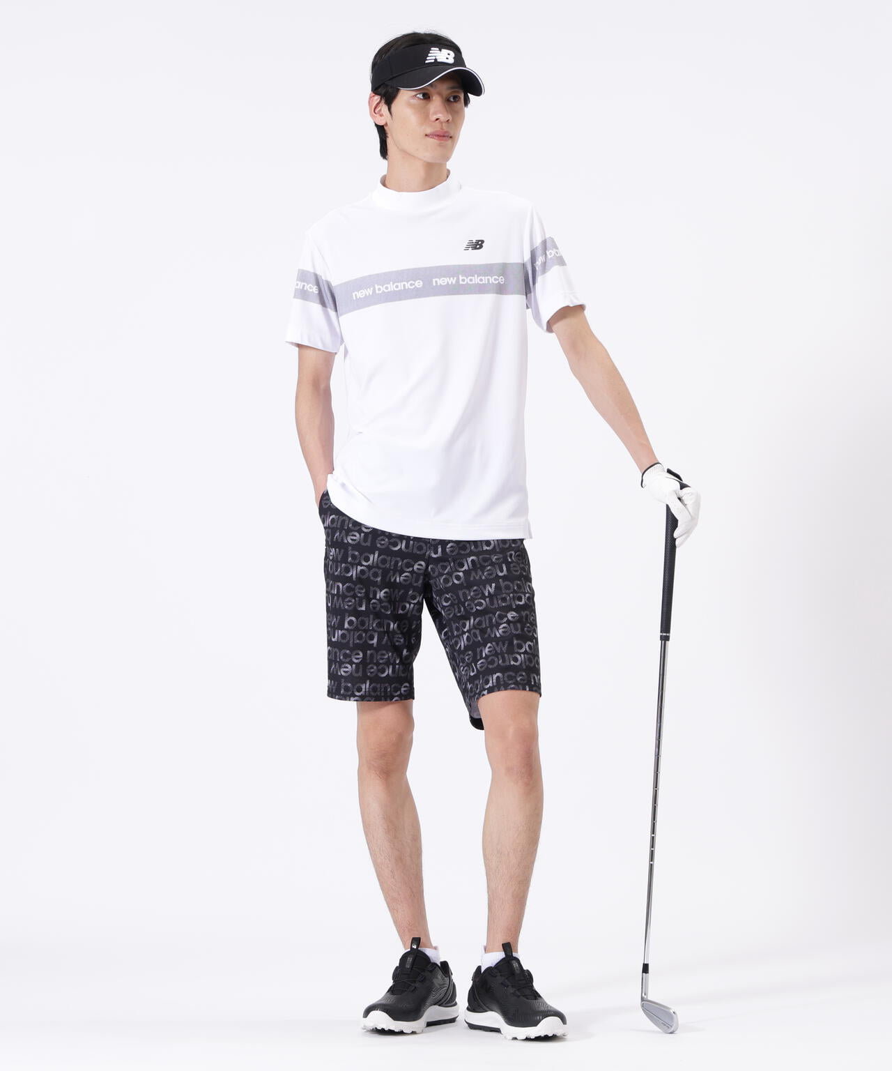 ボーダーロゴ総柄 ショートパンツ (MENS) | new balance golf