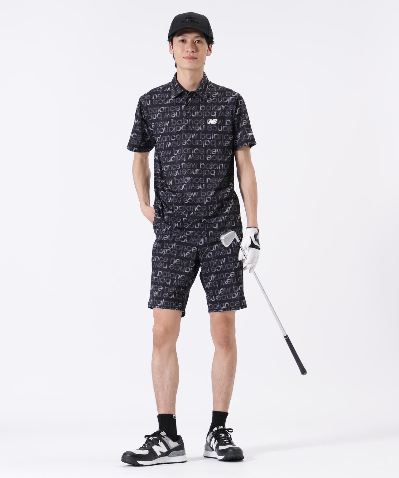 ニューバランスゴルフ ポロシャツ ショートパンツスカート 3点 セット ボーダーロゴ総柄 ショートパンツ (MENS) | new balance golf
