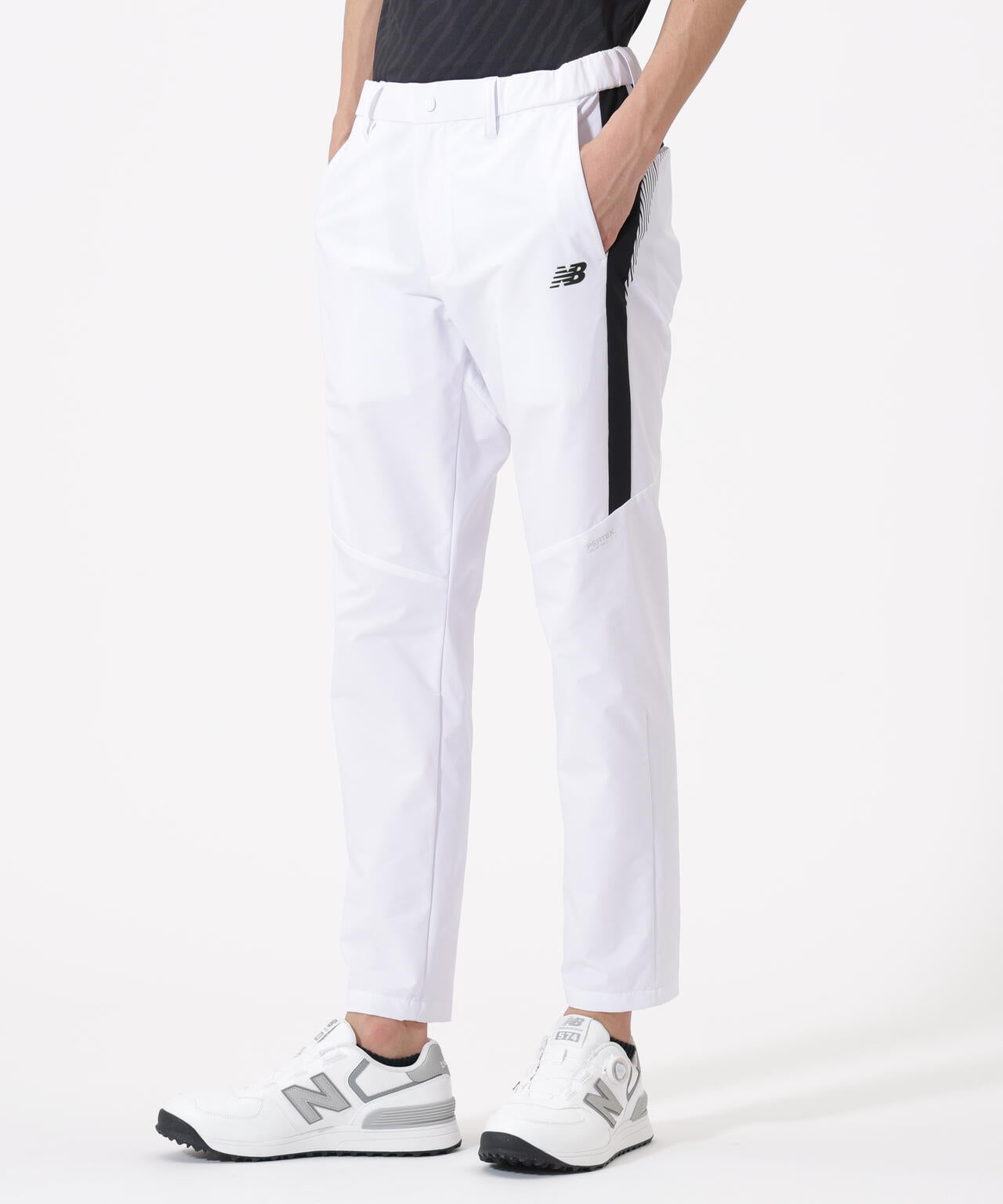 新品　ニューバランスゴルフ　パンツ　春夏　撥水　総柄　オフホワイト　ストレッチ 直営店舗限定カラー有】4wayストレッチ 撥水 ロングパンツ (MENS