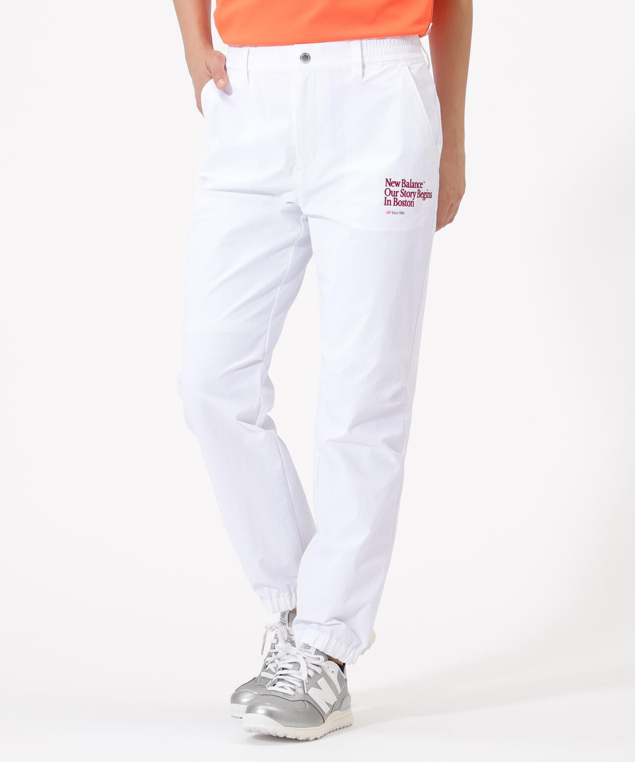 New Balance Golf 裏起毛ホワイトパンツ Size:00 接触冷感 ワイド ジョガーパンツ (WOMENS) | new balance golf