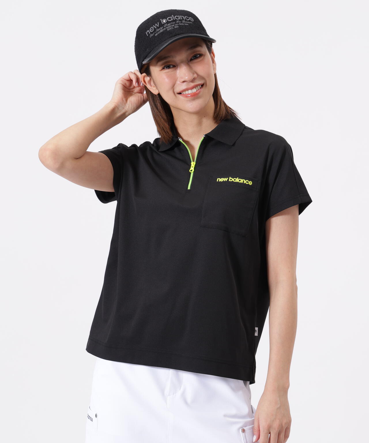 ハーフジップ ビッグ ポロシャツ (WOMENS)