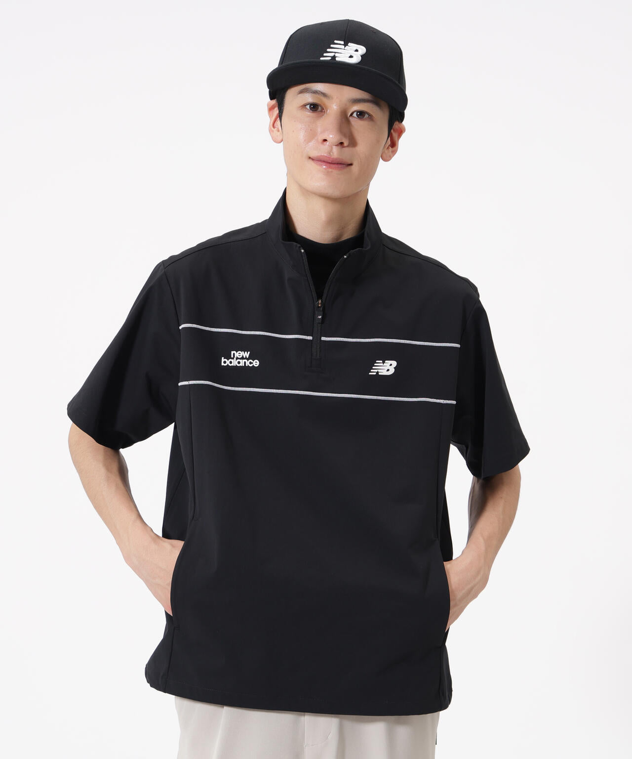 ハーフスリーブ スタンドジップ プルオーバー (MENS) | new balance