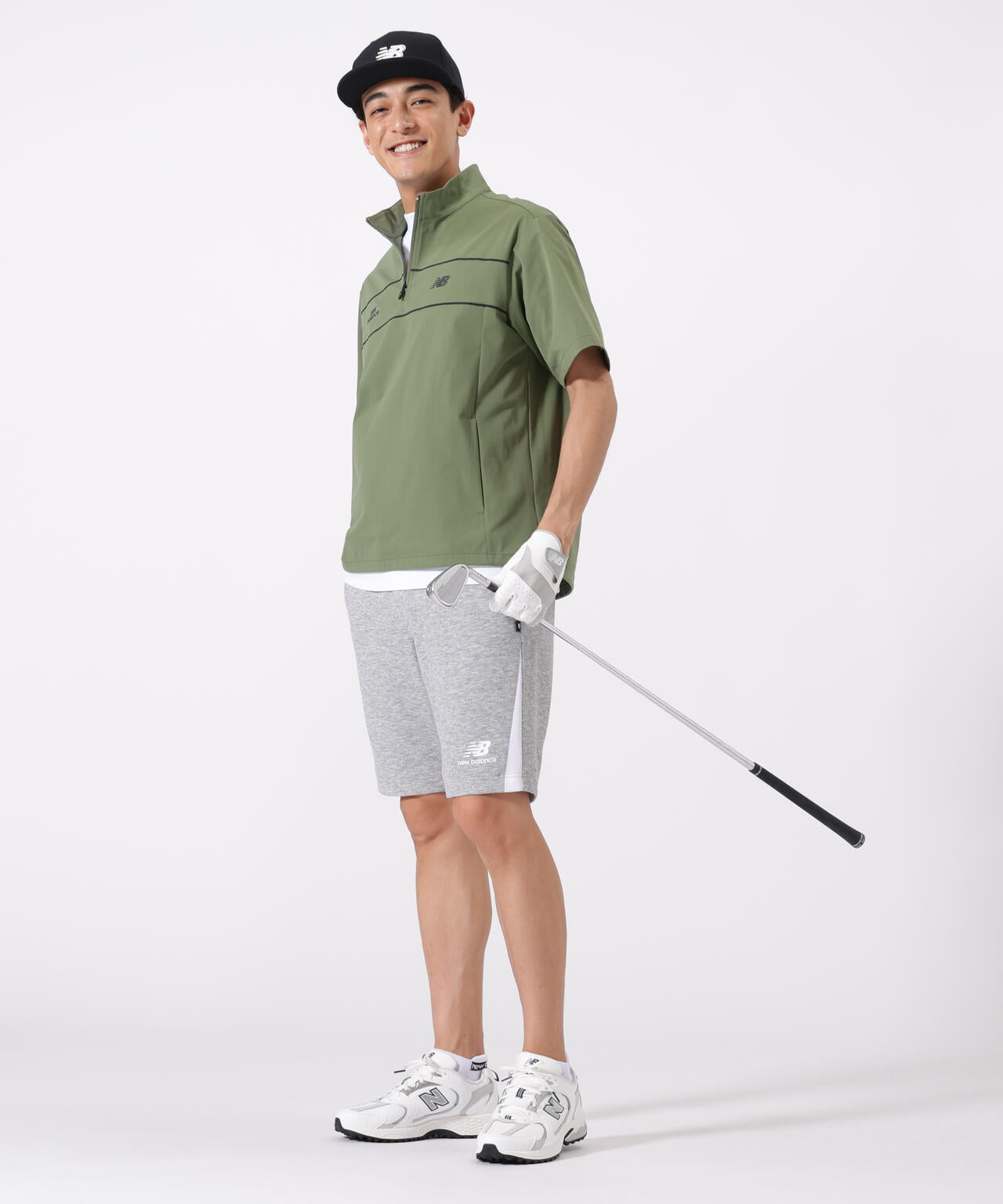 ハーフスリーブ スタンドジップ プルオーバー (MENS)