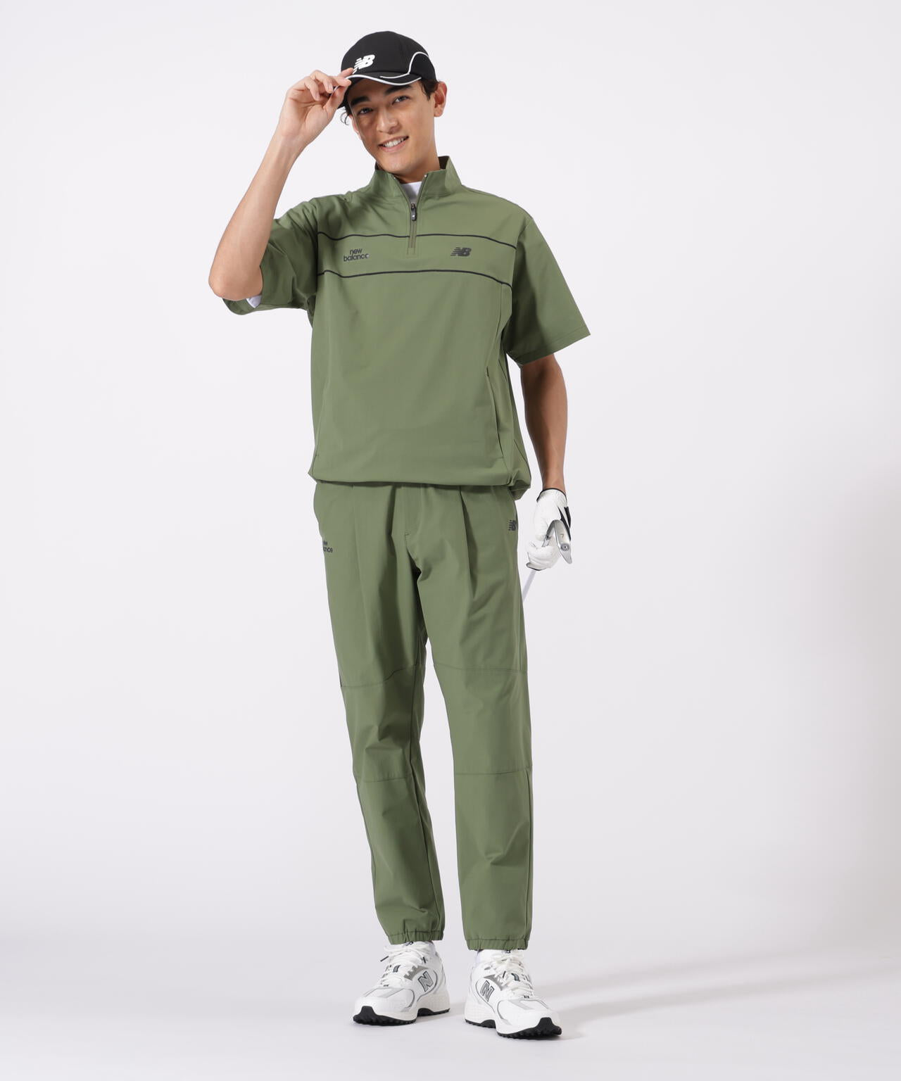 ハーフスリーブ スタンドジップ プルオーバー (MENS)