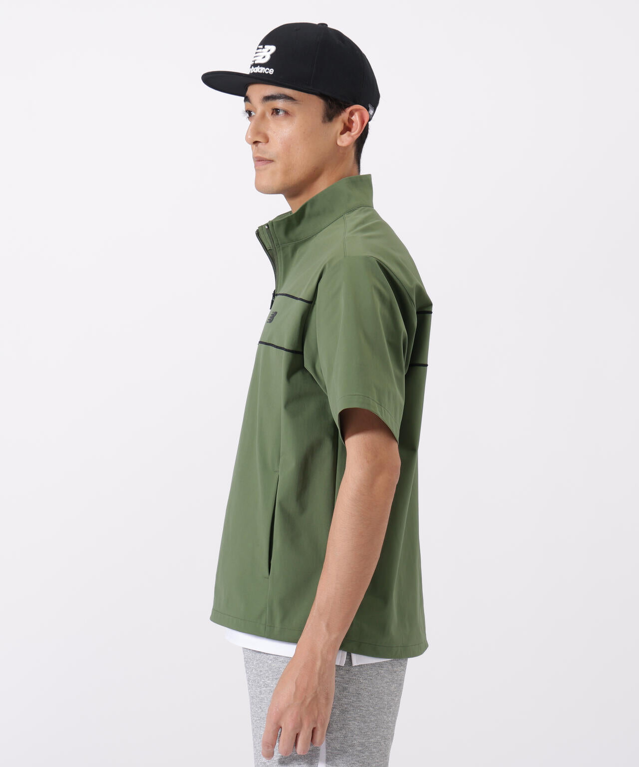ハーフスリーブ スタンドジップ プルオーバー (MENS) | new balance