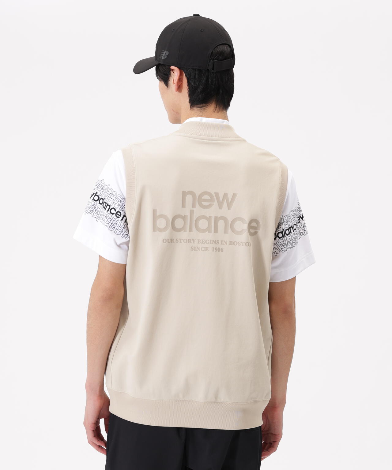 new balance new | (MENS) ベスト フルジップ 直営店舗限定】スウェット ベージュ サイズ1 ベスト ゴルフ balance レディースウェア