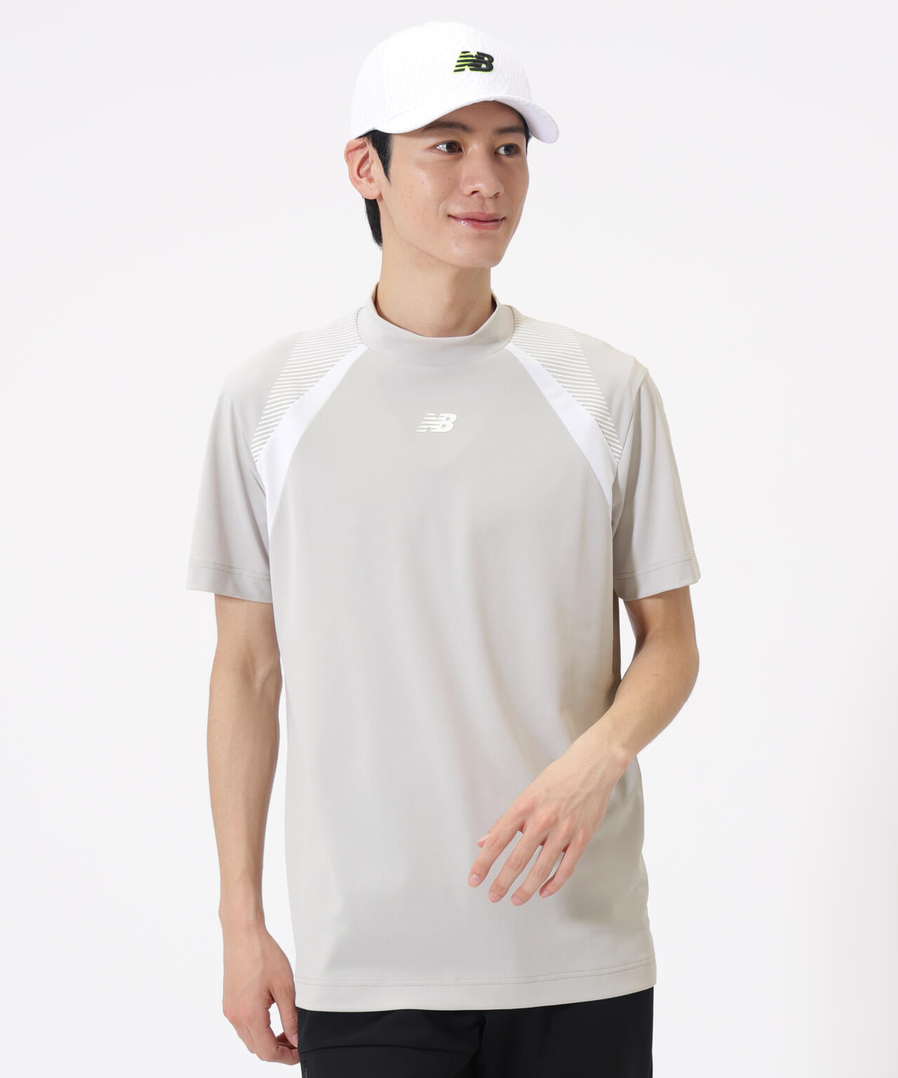 UV 防透 ストレッチ 半袖 モックネック プルオーバー (MENS) | new